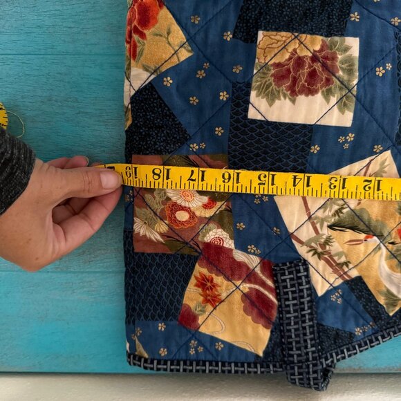 Beautiful Handmade Quilted Blue & Purple Tote Bag - Picture 8 of 9